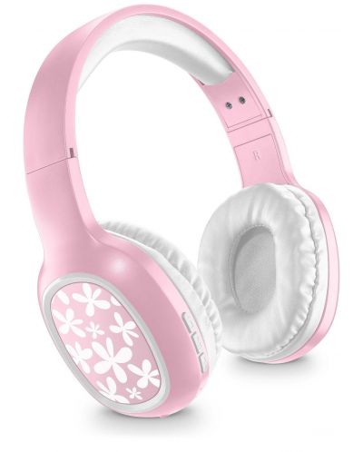 Ασύρματα ακουστικά Cellularline - MS Basic Shiny Flowers, ροζ - 1
